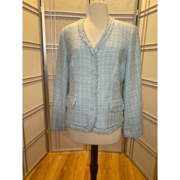 WONY Jackets & Blazers - WONY Light Blue Tweed Blazer Size 8